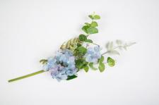 BLUE HYDRANGEA SPRAY WITH MIXED PVC GREENS, 20 IN