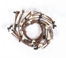 1.5 IN CANDLE RING; 115 BERRIES; BLACK, CREAM