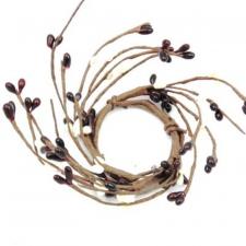 1.5 IN CANDLE RING; 115 BERRIES; BURGUNDY/CREAM