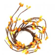 1.5 IN CANDLE RING; 115 BERRIES, ORANGE/YELLOW