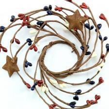 1.5 IN CANDLE RING; 115 BERRIES; RED-NAVY BLUE-CREAM