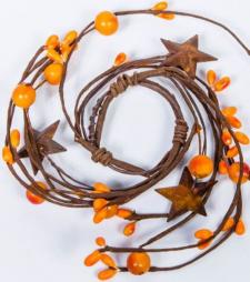 1.5 IN MIXED BERRY CANDLE RING WITH STARS; ORANGE